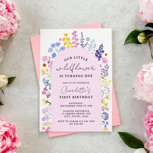 Spring Wildflower Girls Birthday Invitation