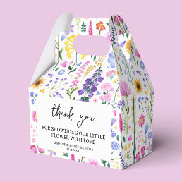 Spring Wildflower Girl&#39;s First Birthday Favor Boxes
