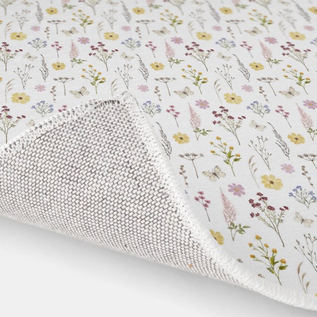 Spring Wildflower Greenery Meadow Flower Garden Rug (Indoor)