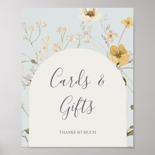 Spring Wildflower Light blue Cards and Gifts Sign