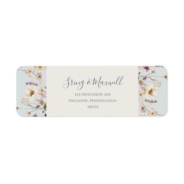 Spring Wildflower | Light Blue Return Address Label (Front)