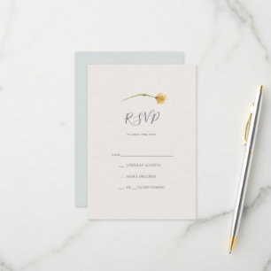 Spring Wildflower   Light Blue RSVP Card