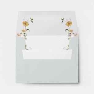 Spring Wildflower Light Blue Self Addressed RSVP Envelope