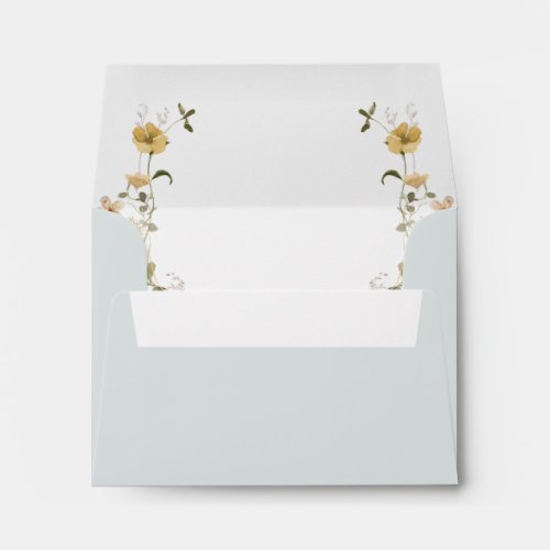 Spring Wildflower  Light Blue Self Addressed RSVP Envelope