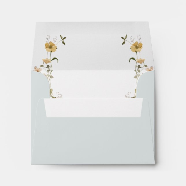 Spring Wildflower | Light Blue Self Addressed RSVP Envelope (Back (Bottom))