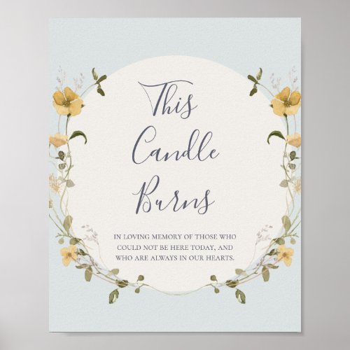 Spring Wildflower Light Blue this Candle burns Poster