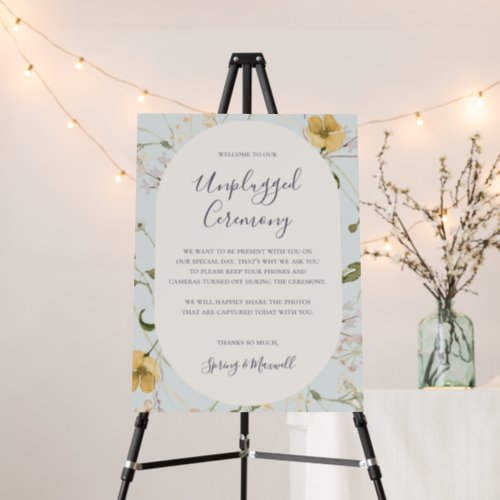 Spring Wildflower  Light Blue Unplugged Ceremony Foam Board