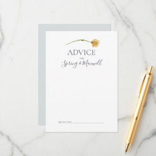 Spring Wildflower Light blue Wedding Advice Card
