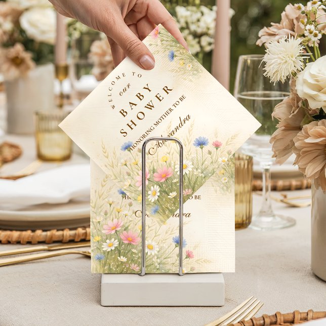 Spring Wildflower Meadow Baby Shower Napkins (Creator Uploaded)