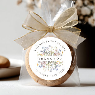 Spring Wildflower Meadow Bridal shower thank you Classic Round Sticker