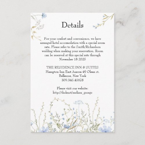 Spring Wildflower Meadow dusty blue details card