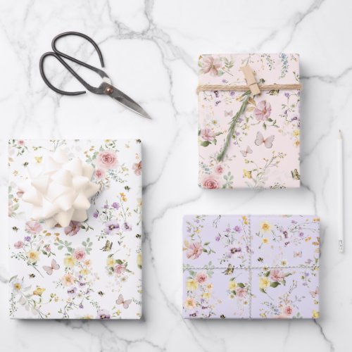 Spring Wildflower Meadow Fairytale Floral Garden Wrapping Paper Sheets