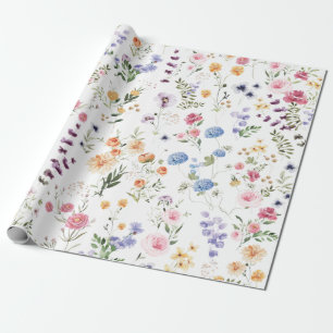 Spring Wildflower Meadow Flower Garden Greenery Wrapping Paper