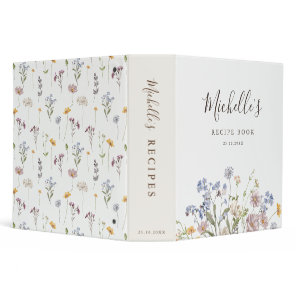 Spring Wildflower Meadow Garden Bridal Shower 3 Ring Binder