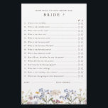 Spring Wildflower Meadow Garden Bridal Shower Game<br><div class="desc">Capture the beauty of nature on your special day with our exquisite wildflower watercolor bridal shower game. Elegant, unique, and blooming with love. Use the text fields to personalize your design with your own wording and details. If you want to change the font style, color or text placement, simply click...</div>