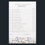 Spring Wildflower Meadow Garden Bridal Shower Game<br><div class="desc">Capture the beauty of nature on your special day with our exquisite wildflower watercolor bridal shower game. Elegant, unique, and blooming with love. Use the text fields to personalize your design with your own wording and details. If you want to change the font style, color or text placement, simply click...</div>