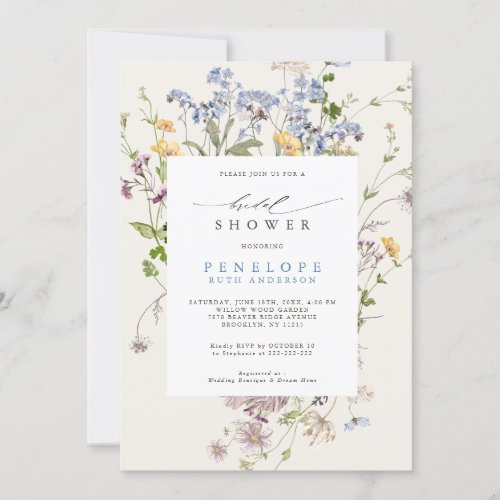 Spring Wildflower Meadow Garden Bridal Shower Invitation