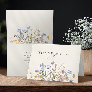 Spring Wildflower Meadow Garden Bridal Shower Letterpress Thank You Card