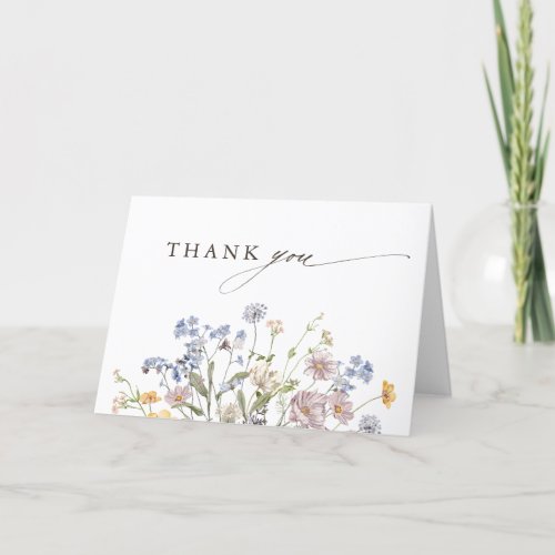 Spring Wildflower Meadow Garden Bridal Shower Thank You Card