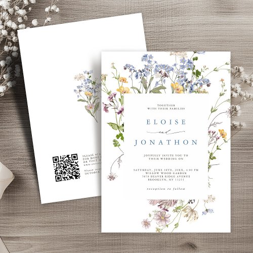 Spring Wildflower Meadow Garden QR code Wedding  