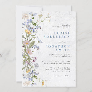 Spring Wildflower Meadow Garden Vintage Wedding Invitation