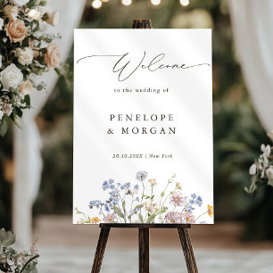 Spring Wildflower Meadow Garden Wedding Welcome  F Foam Board