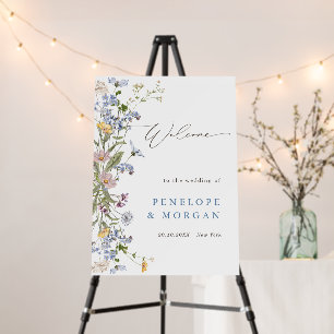 Spring Wildflower Meadow Garden Wedding Welcome  F Foam Board