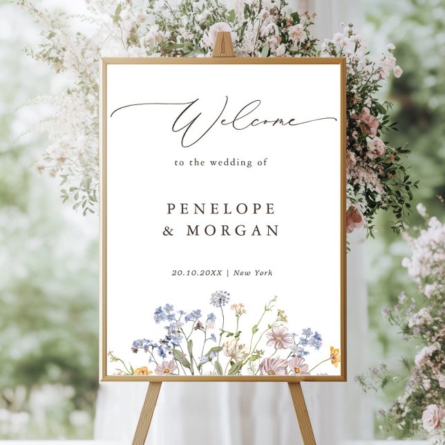 Spring Wildflower Meadow Garden Wedding Welcome  F Poster (Creator Uploaded)