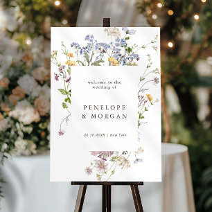 Spring Wildflower Meadow Garden Wedding Welcome Foam Board