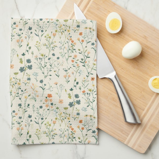 Spring Wildflower Meadow Kitchen Towels (Quarter Fold)
