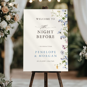 Spring Wildflower Meadow Rehearsal Dinner Welcome Foam Board