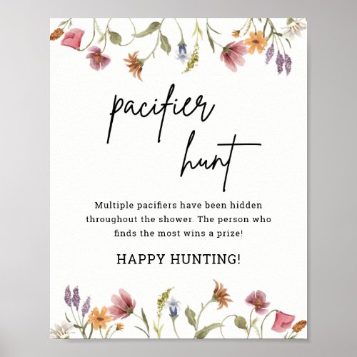 Spring Wildflower Pacifier Hunt Game Sign