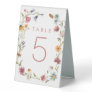 Spring Wildflower Party Floral Table Numbers Table Tent Sign