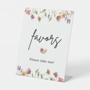 Spring Wildflower Please Take One Favors Pedestal Sign