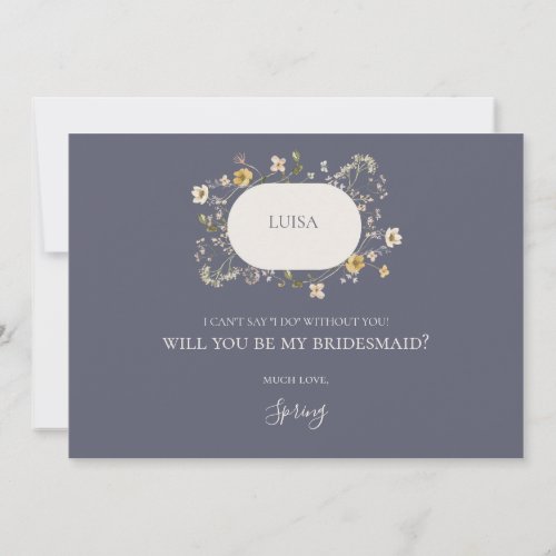 Spring Wildflower Purple Bridesmaid Proposal Card