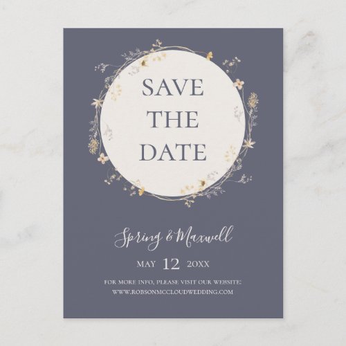 Spring Wildflower  Purple Save The Date Postcard