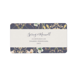 Spring Wildflower Purple Wedding RSVP Address Label