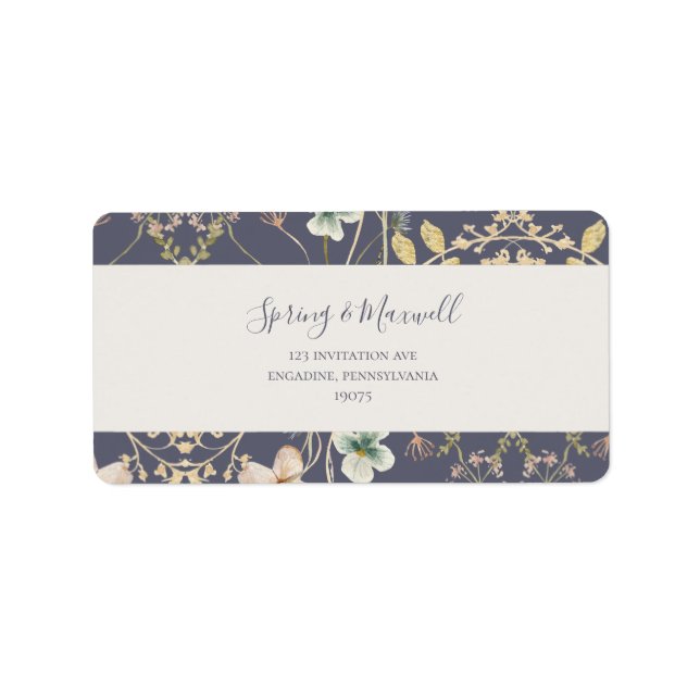 Spring Wildflower | Purple Wedding RSVP Address Label (Front)