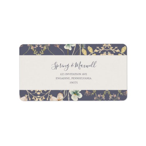 Spring Wildflower  Purple Wedding RSVP Address Label