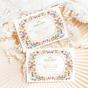 Spring Wildflower Quinceanera Mis Quince Anos RSVP Enclosure Card