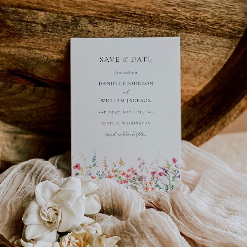 Spring Wildflower Save the Date Wedding Invitation