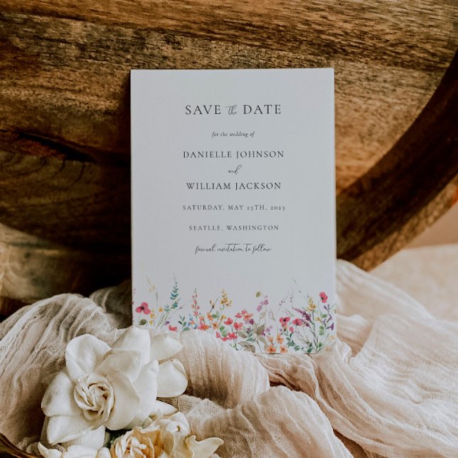 Spring Wildflower Save the Date Wedding Invitation (Creator Uploaded)