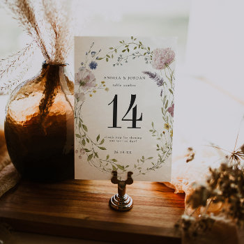 Spring Wildflower | Table Number Card by IYHTVDesigns at Zazzle