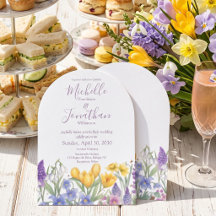 Spring Wildflower Watercolor Lavender Wedding