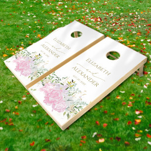 Spring Wildflower Wedding Cornhole Set