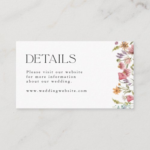 Spring Wildflower Wedding Details