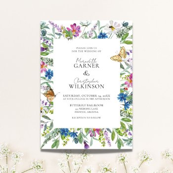 Spring Wildflower Wedding Invitation by lesrubaweddings at Zazzle