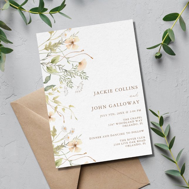 Spring Wildflower Wedding Invitation (Spring Wildflower Wedding Invitation)