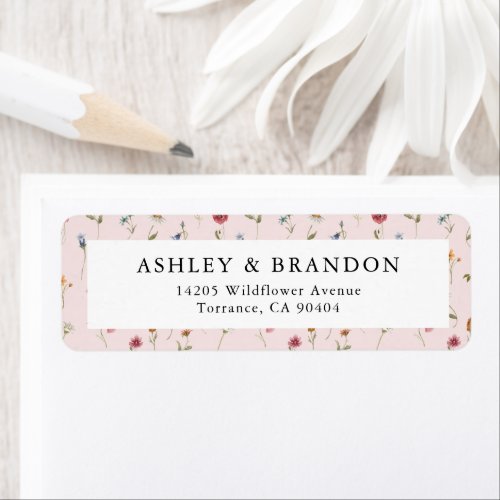 Spring Wildflower Wedding Return Address Labels