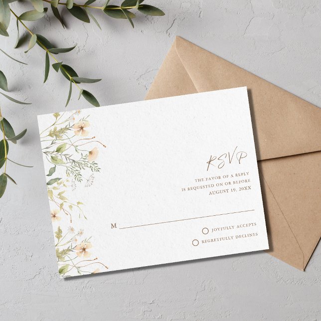 Spring Wildflower Wedding RSVP Card (Spring Wildflowers Wedding RSVP Card)